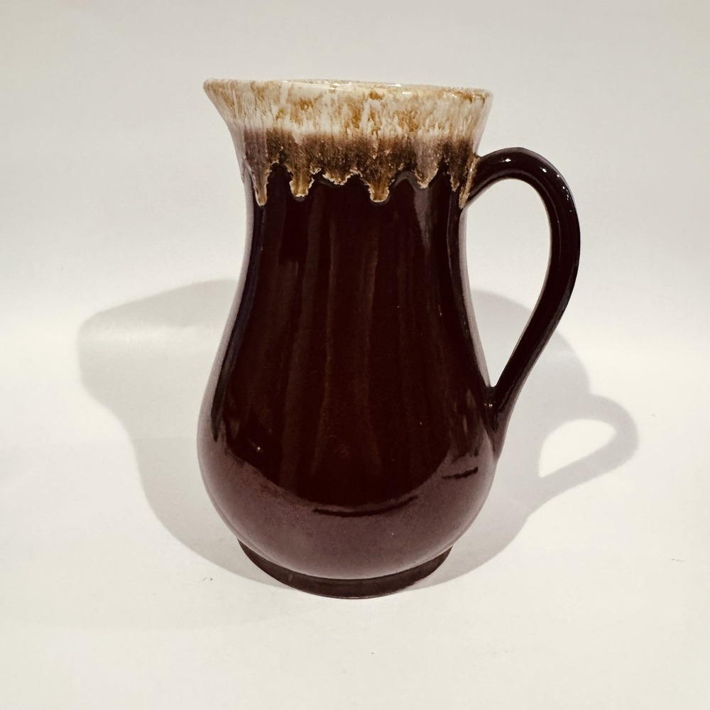 Vintage Roseville Pottery Brown Drip Glaze‎ Large Pitcher Vase Farmhouse Decor